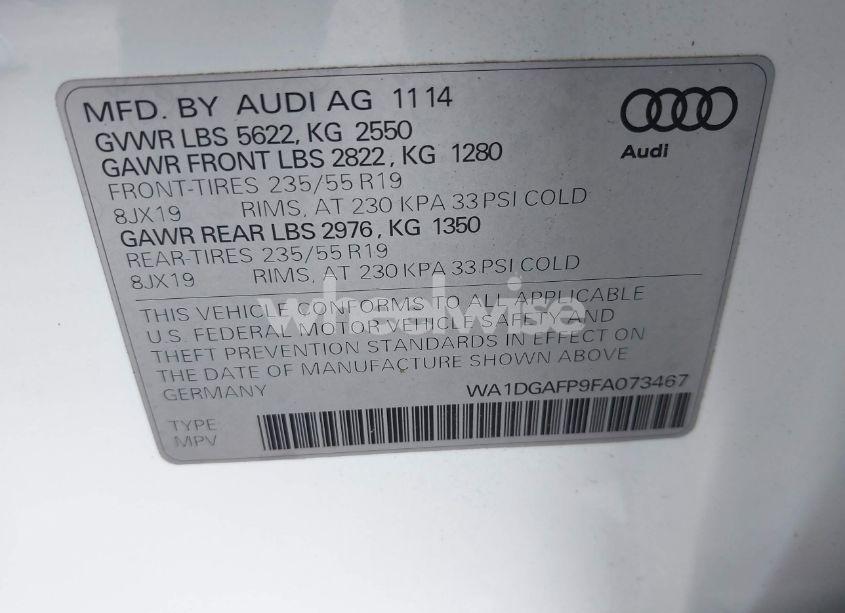 Photo 9 of 2015 Audi Q5 3.0T PREMIUM PLUS (VIN WA1DGAFP9FA073467)