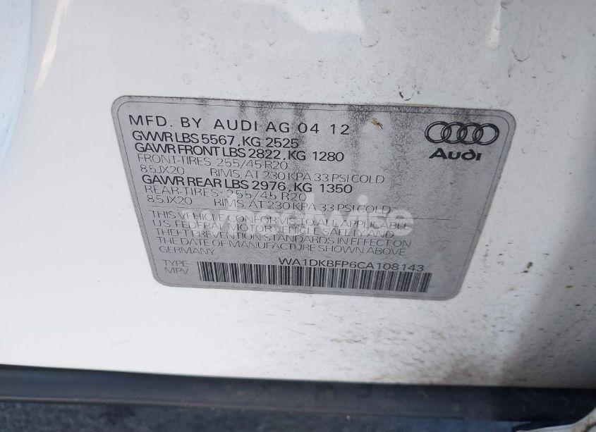 Photo 9 of 2012 Audi Q5 3.2 PREMIUM PLUS (VIN WA1DKBFP6CA108143)