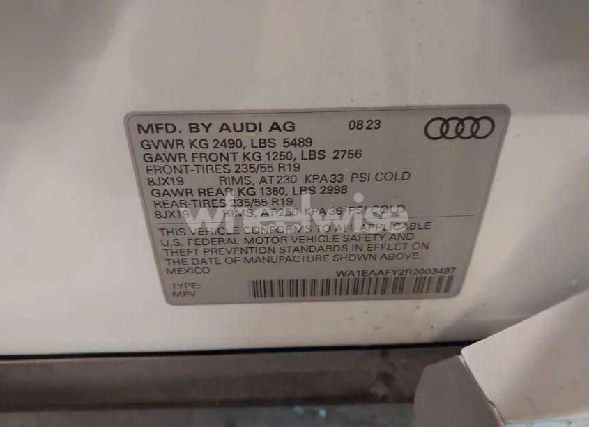 Photo 9 of 2024 Audi Q5 PREMIUM PLUS 45 TFSI S LINE QUATTRO (VIN WA1EAAFY2R2003497)