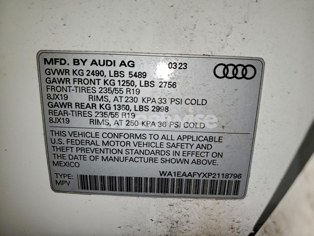 Photo 13 of 2023 AUDI Q5 PREMIUM PLUS 45 (VIN WA1EAAFYXP2118796)