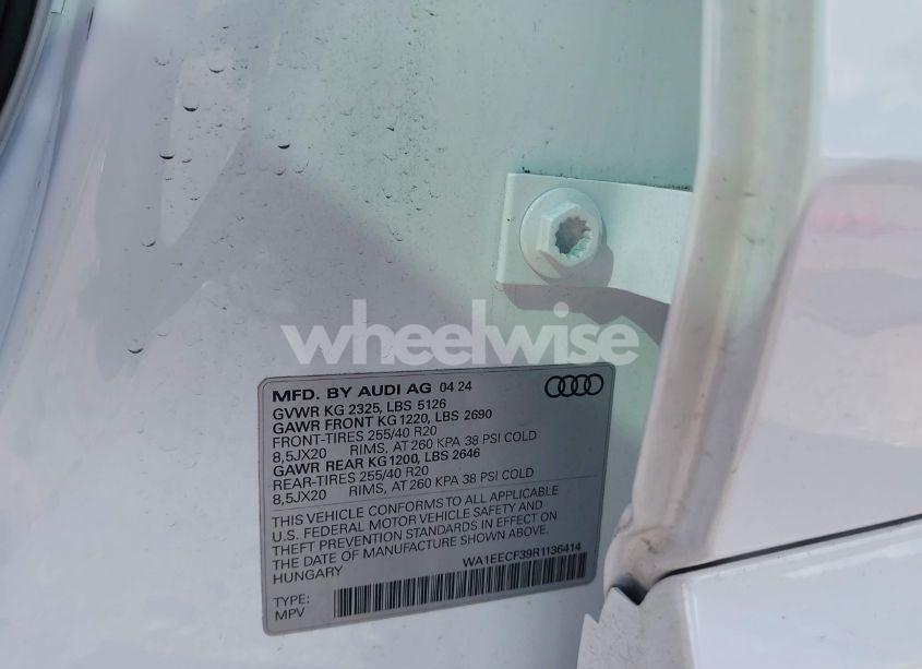 Photo 9 of 2024 Audi Q3 PREMIUM PLUS 45 TFSI S LINE QUATTRO TIPTRONIC (VIN WA1EECF39R1136414)