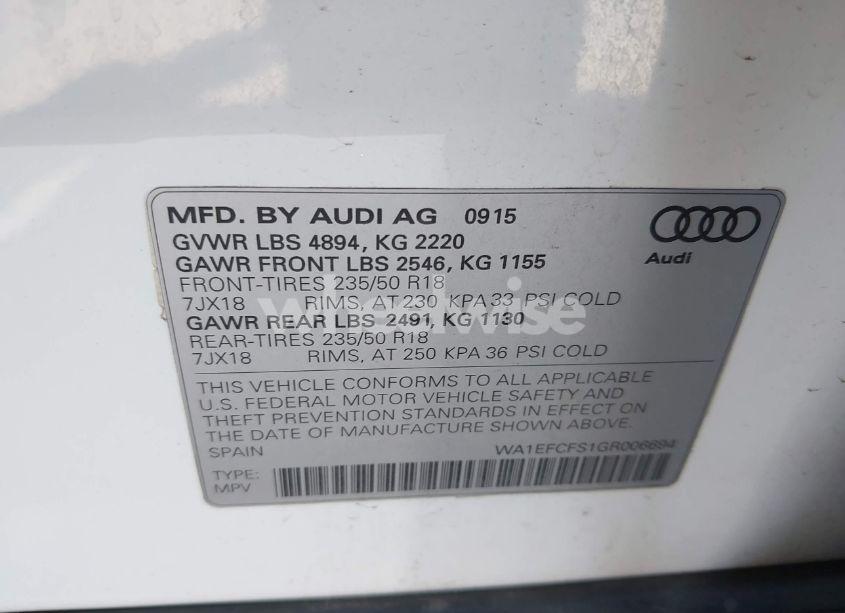 Photo 9 of 2016 Audi Q3 2.0T PREMIUM PLUS (VIN WA1EFCFS1GR006694)