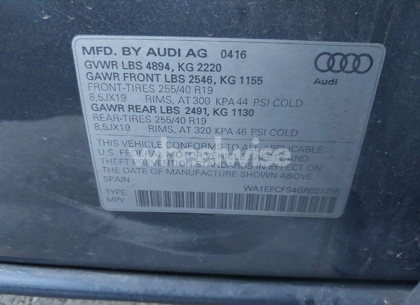 Photo 9 of 2016 Audi Q3 2.0T PREMIUM PLUS (VIN WA1EFCFS4GR021755)