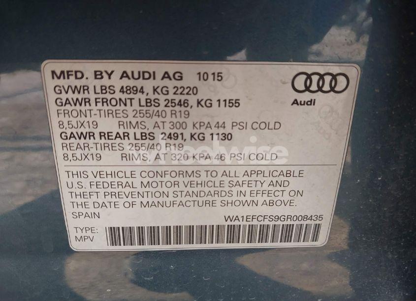 Photo 9 of 2016 Audi Q3 2.0T PREMIUM PLUS (VIN WA1EFCFS9GR008435)