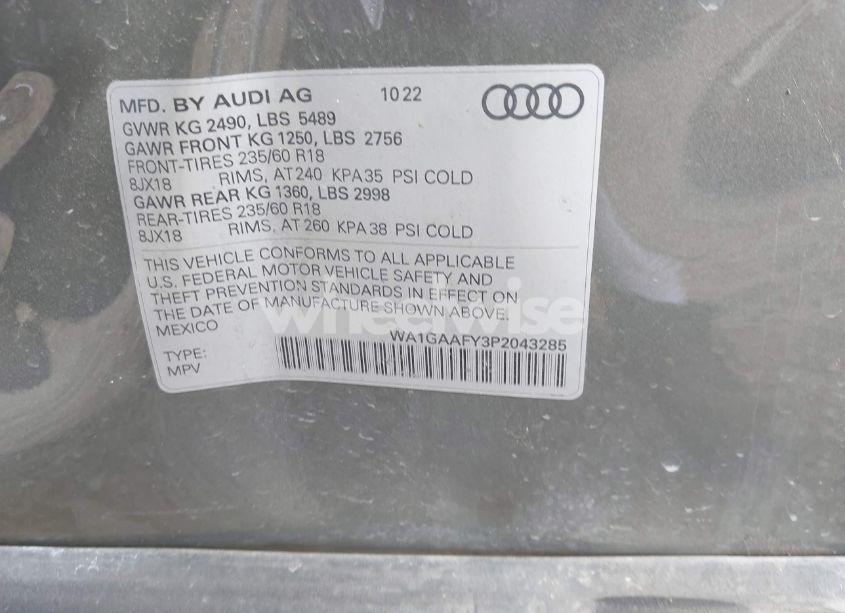 Photo 9 of 2023 Audi Q5 PREMIUM 45 TFSI S LINE QUATTRO (VIN WA1GAAFY3P2043285)