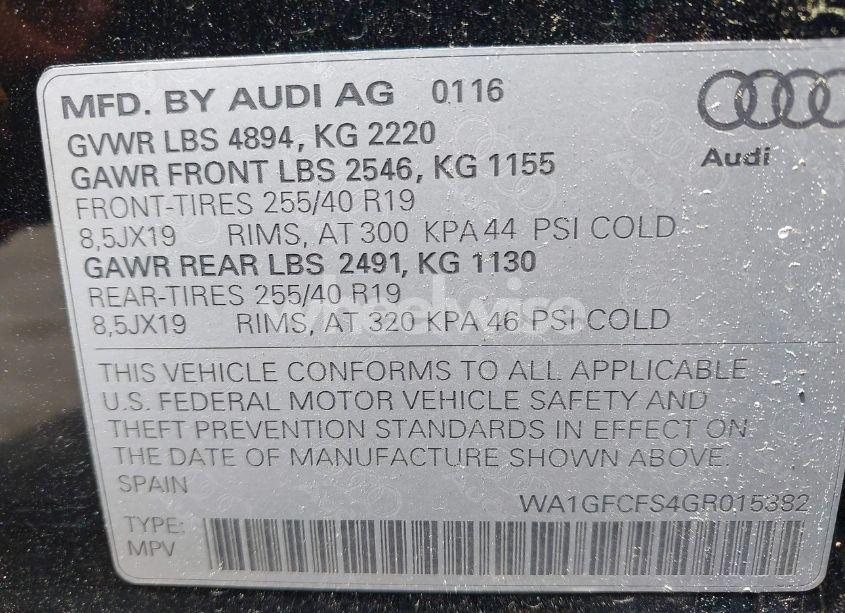 Photo 9 of 2016 Audi Q3 2.0T PREMIUM PLUS (VIN WA1GFCFS4GR015382)