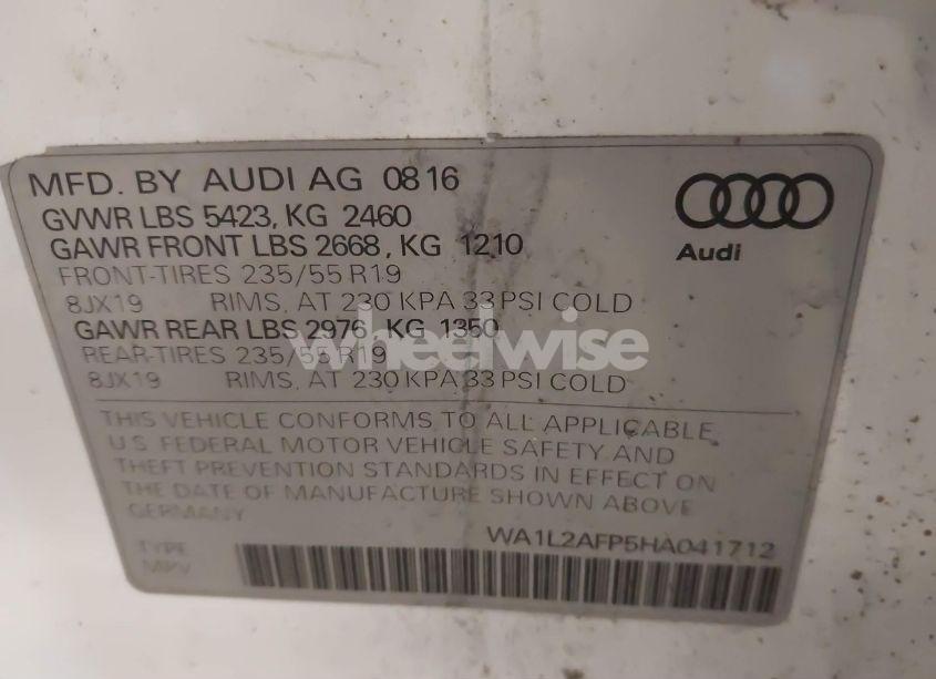 Photo 9 of 2017 Audi Q5 2.0T PREMIUM (VIN WA1L2AFP5HA041712)