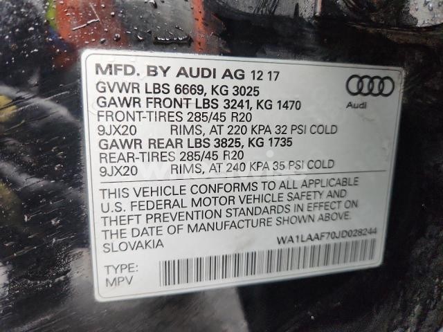 Photo 4 of 2018 AUDI Q7 PREMIUM PLUS (VIN WA1LAAF70JD028244)