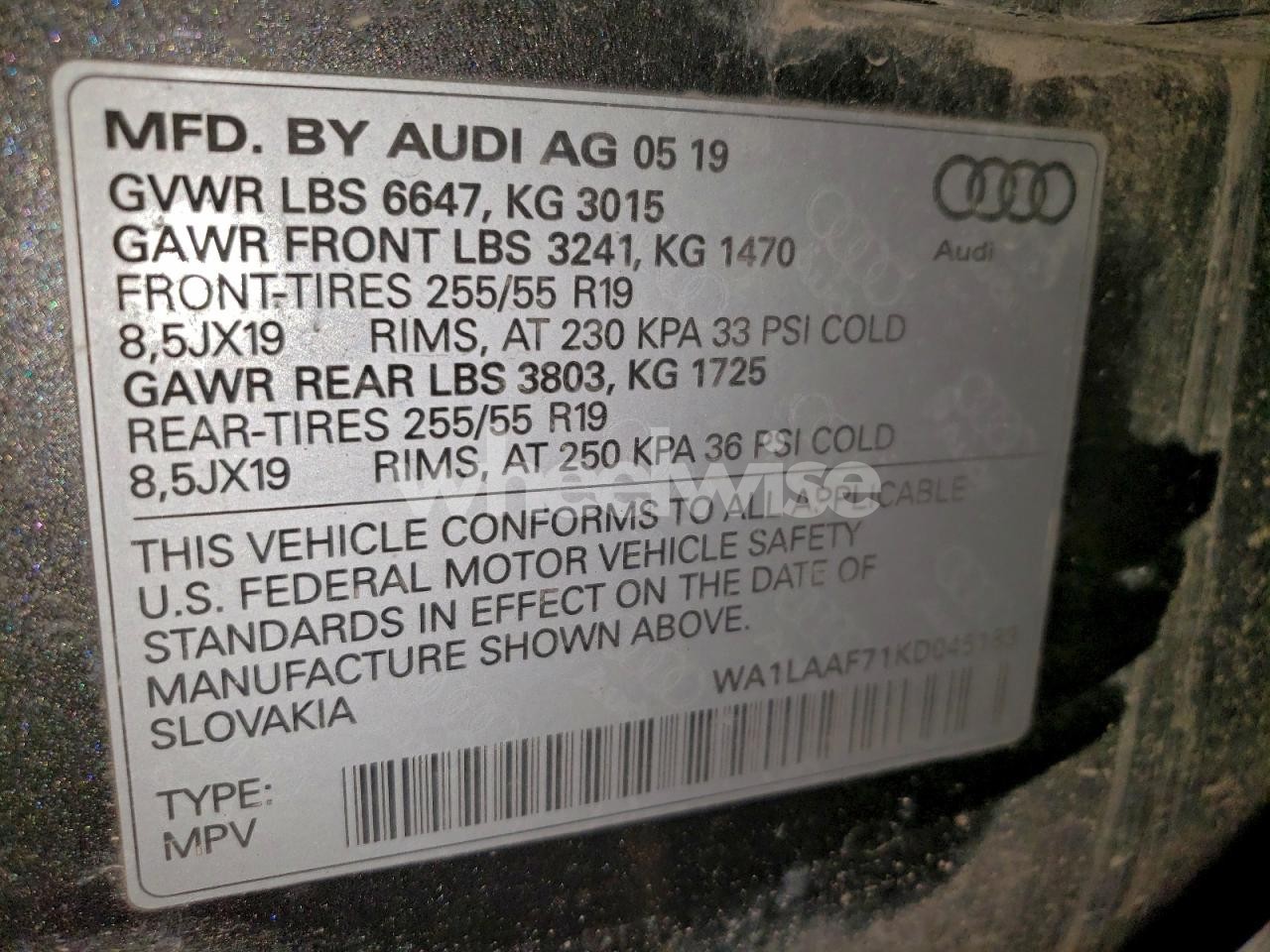 Photo 13 of 2019 AUDI Q7 PREMIUM PLUS (VIN WA1LAAF71KD045183)