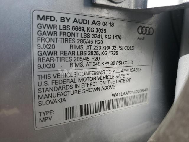 Photo 4 of 2018 AUDI Q7 PREMIUM PLUS (VIN WA1LAAF74JD039540)