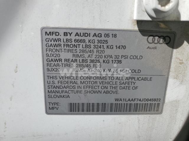 Photo 6 of 2018 AUDI Q7 PREMIUM PLUS (VIN WA1LAAF74JD045922)