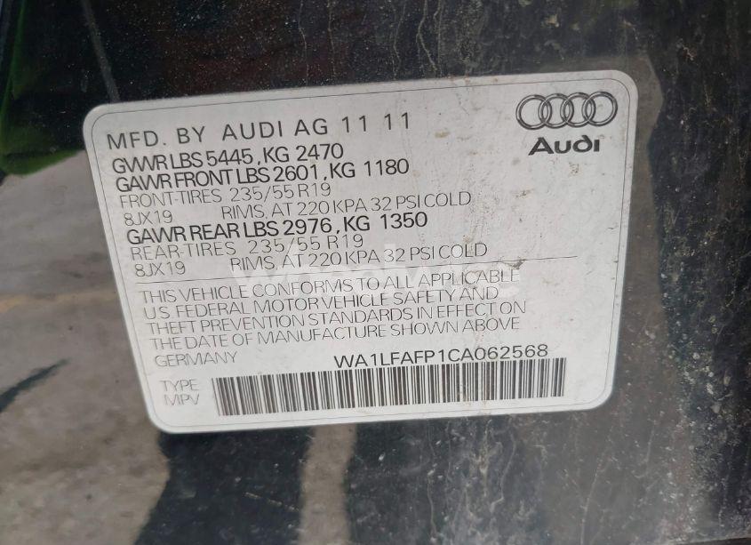 Photo 9 of 2012 Audi Q5 2.0T PREMIUM (VIN WA1LFAFP1CA062568)