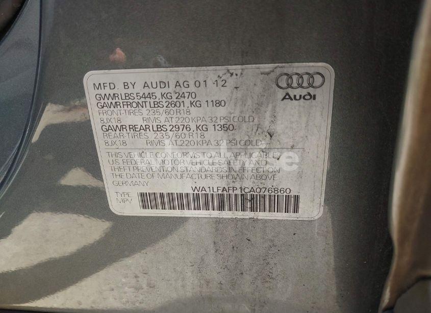 Photo 9 of 2012 Audi Q5 2.0T PREMIUM (VIN WA1LFAFP1CA076860)