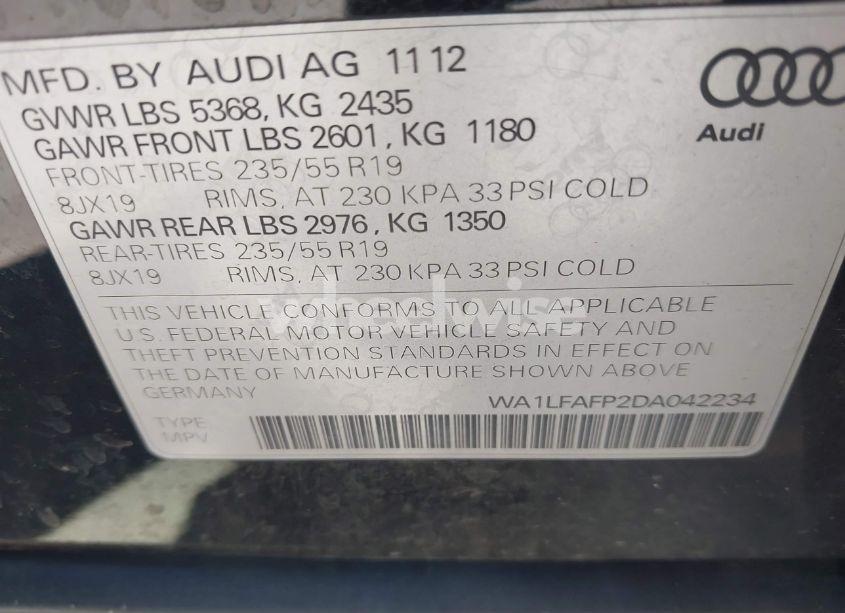 Photo 9 of 2013 Audi Q5 2.0T PREMIUM (VIN WA1LFAFP2DA042234)