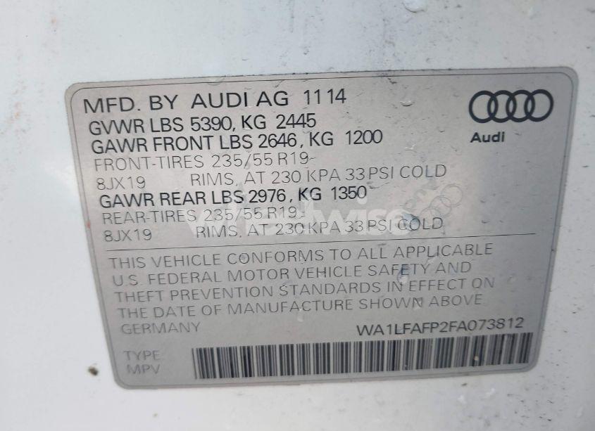 Photo 9 of 2015 Audi Q5 2.0T PREMIUM (VIN WA1LFAFP2FA073812)