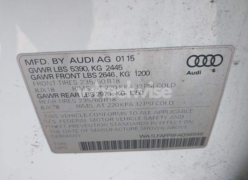 Photo 9 of 2015 Audi Q5 2.0T PREMIUM (VIN WA1LFAFP6FA096946)