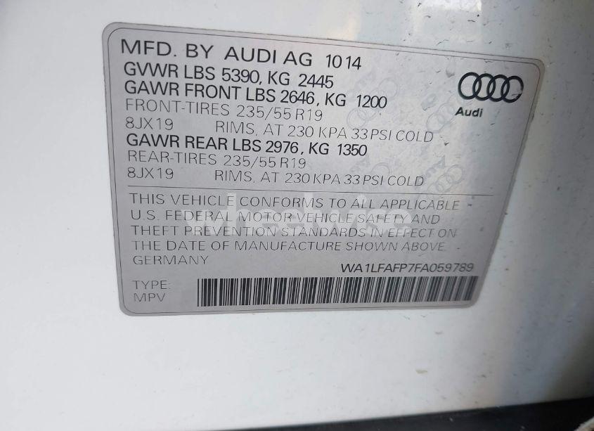 Photo 9 of 2015 Audi Q5 2.0T PREMIUM (VIN WA1LFAFP7FA059789)