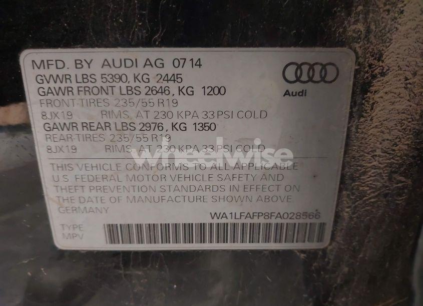 Photo 9 of 2015 Audi Q5 2.0T PREMIUM (VIN WA1LFAFP8FA028566)