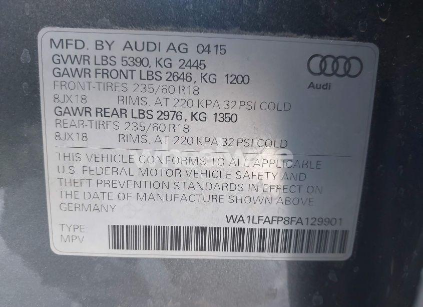 Photo 9 of 2015 Audi Q5 2.0T PREMIUM (VIN WA1LFAFP8FA129901)