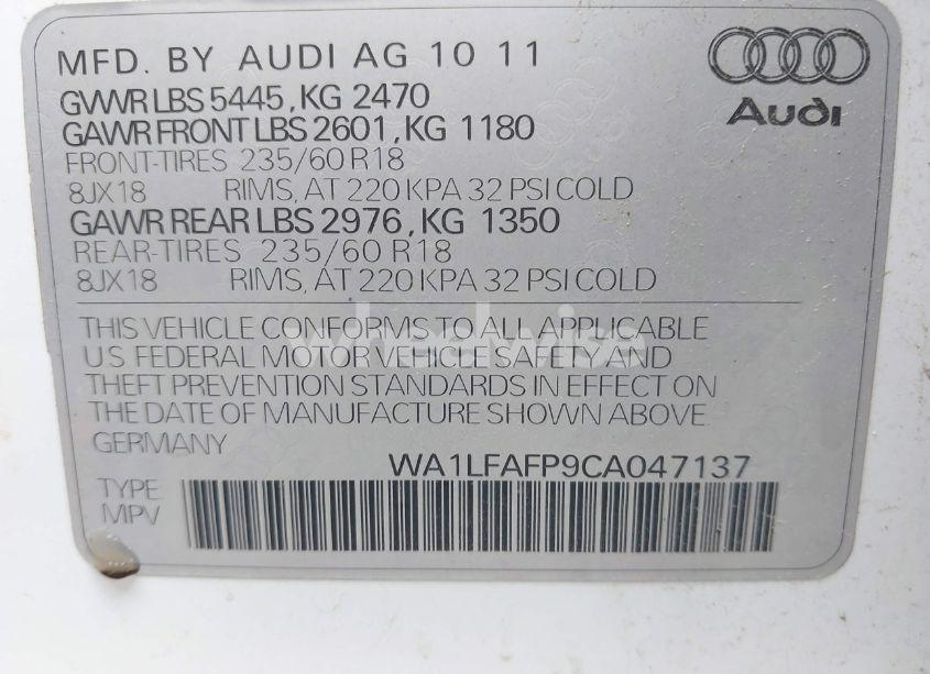 Photo 9 of 2012 Audi Q5 2.0T PREMIUM (VIN WA1LFAFP9CA047137)