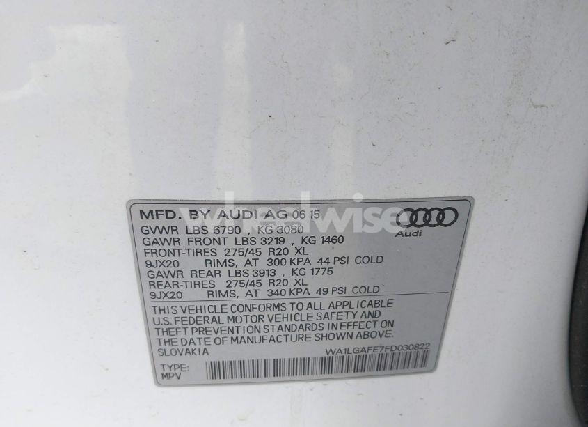 Photo 9 of 2015 Audi Q7 3.0T PREMIUM (VIN WA1LGAFE7FD030822)