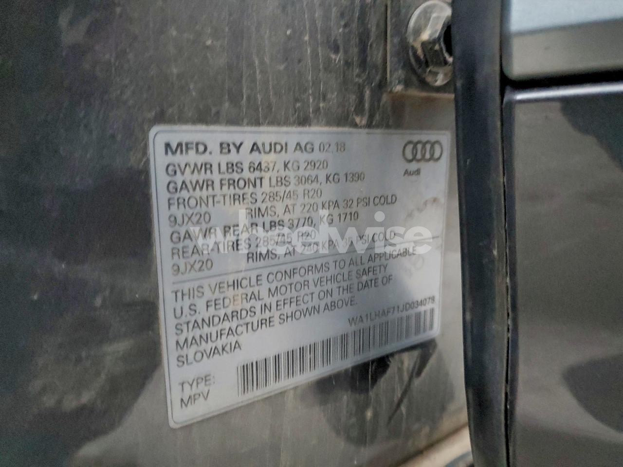 Photo 13 of 2018 AUDI Q7 PREMIUM PLUS (VIN WA1LHAF71JD034078)