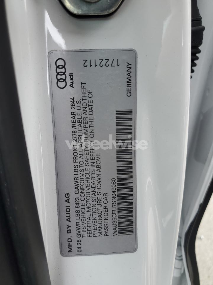 Photo 13 of 2025 AUDI S5 PRESTIGE (VIN WAU35CFU7SN049080)