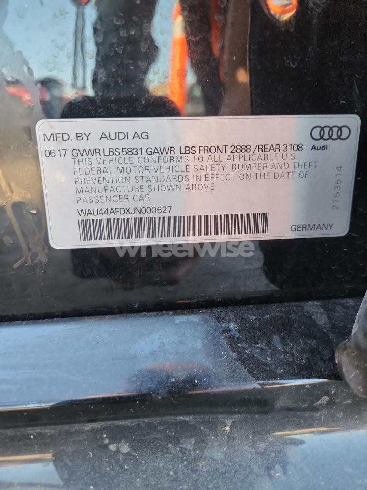 Photo 13 of 2018 AUDI A8 L QUATTRO (VIN WAU44AFDXJN000627)