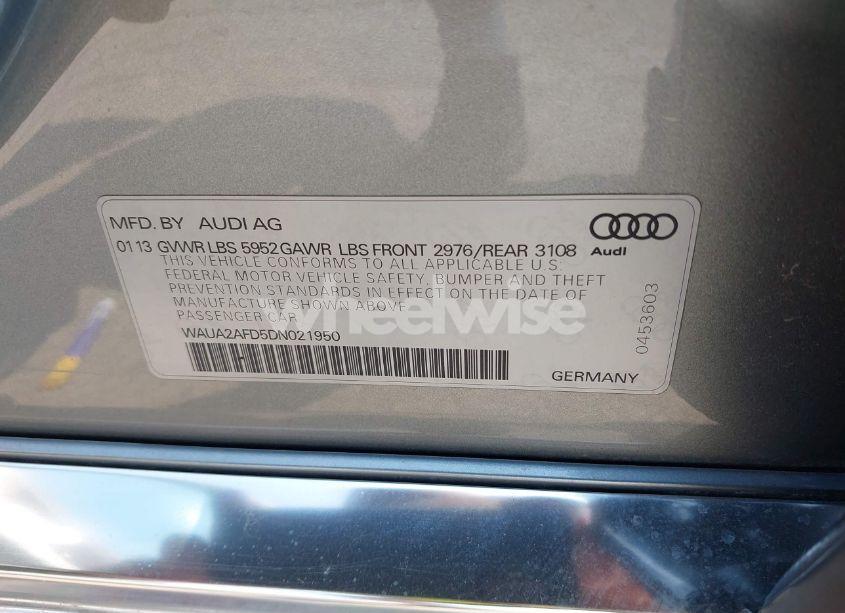 Photo 9 of 2013 Audi A8 4.0T (VIN WAUA2AFD5DN021950)