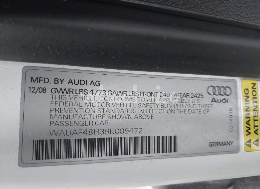 Photo 9 of 2009 Audi A4 2.0T SPECIAL EDITION (VIN WAUAF48H39K009472)
