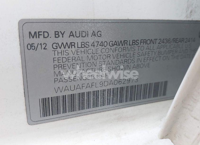 Photo 9 of 2013 Audi A4 2.0T PREMIUM (VIN WAUAFAFL9DA062973)