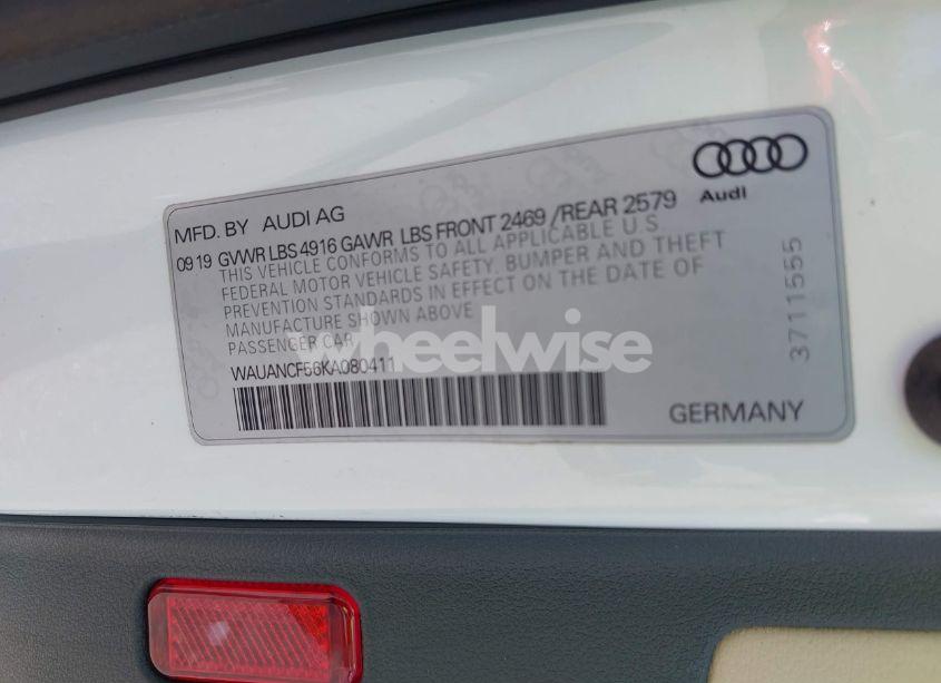 Photo 9 of 2019 Audi A5 45 PREMIUM (VIN WAUANCF56KA080411)