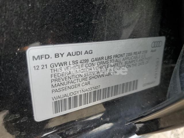 Photo 2 of 2022 AUDI A3 PREMIUM (VIN WAUAUDGY1NA037407)