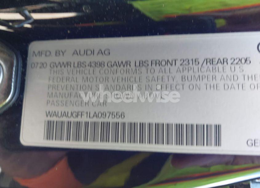 Photo 9 of 2020 Audi A3 PREMIUM 40 TFSI FRONT-WHEEL DRIVE S TRONIC (VIN WAUAUGFF1LA097556)