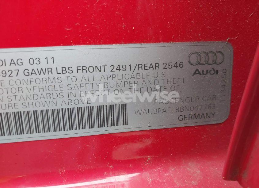 Photo 9 of 2011 Audi A4 2.0T PREMIUM (VIN WAUBFAFL8BN047763)