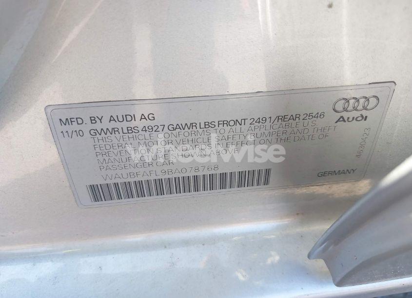 Photo 9 of 2011 Audi A4 2.0T PREMIUM (VIN WAUBFAFL9BA078768)