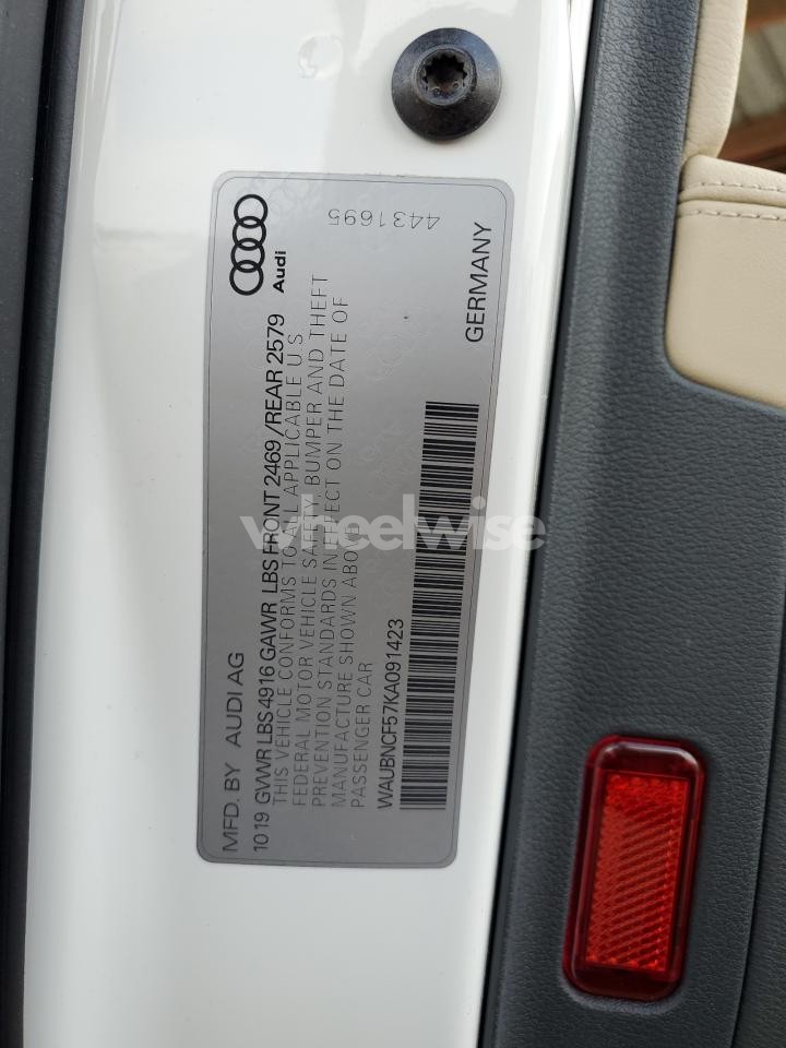 Photo 13 of 2019 AUDI A5 PREMIUM PLUS (VIN WAUBNCF57KA091423)