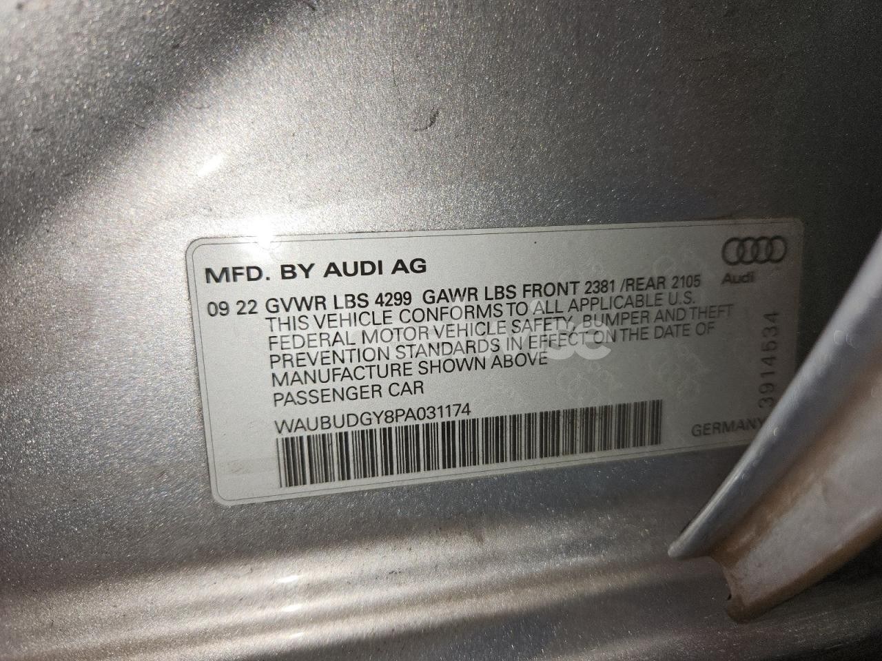 Photo 12 of 2023 AUDI A3 PREMIUM PLUS (VIN WAUBUDGY8PA031174)