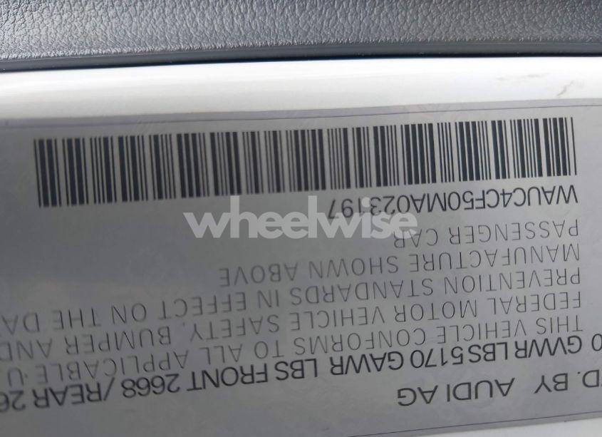 Photo 9 of 2021 Audi S5 SPORTBACK PREMIUM PLUS TFSI QUATTRO TIPTRONIC (VIN WAUC4CF50MA023197)