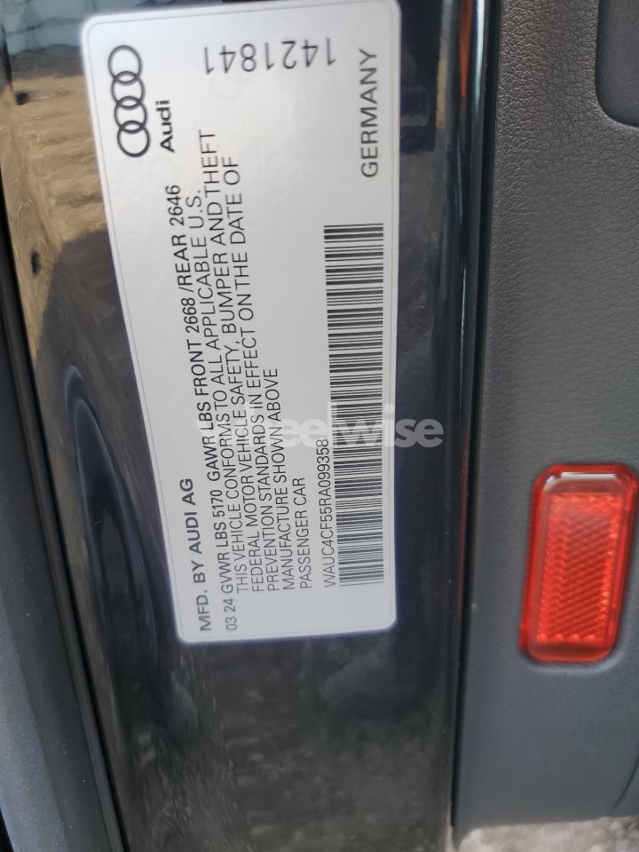 Photo 12 of 2024 AUDI S5 PREMIUM PLUS (VIN WAUC4CF55RA099358)