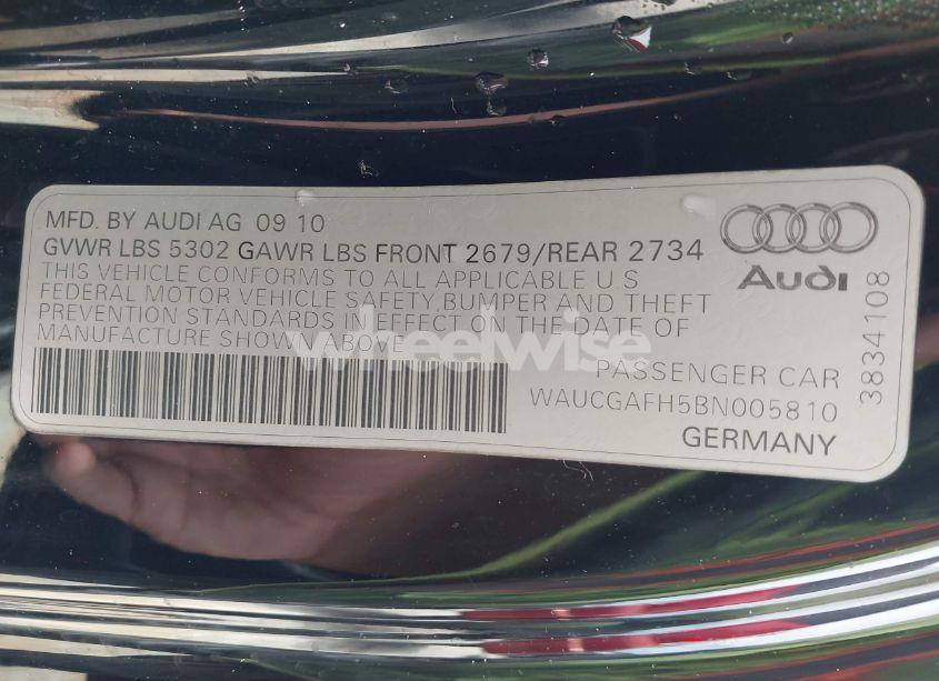 Photo 9 of 2011 Audi S5 3.0 PREMIUM PLUS (VIN WAUCGAFH5BN005810)