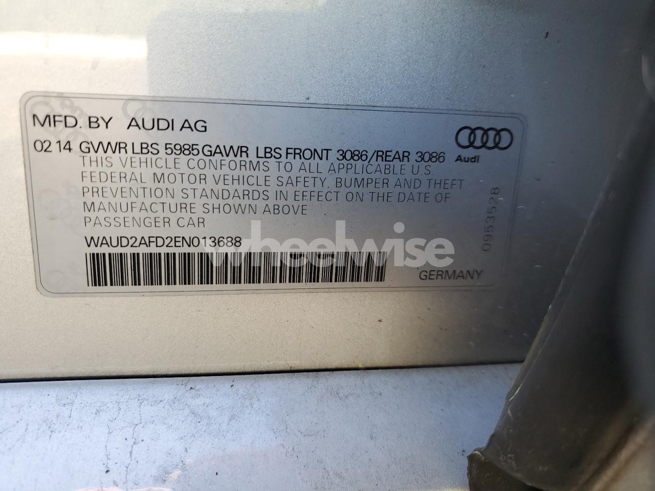 Photo 12 of 2014 AUDI S8 QUATTRO (VIN WAUD2AFD2EN013688)