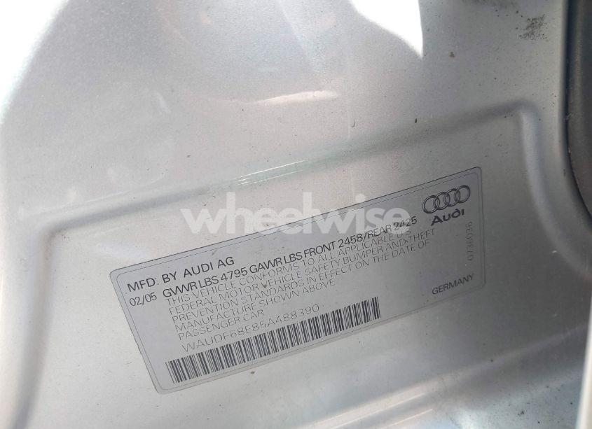 Photo 9 of 2005 Audi A4 2.0T (VIN WAUDF68E85A488390)