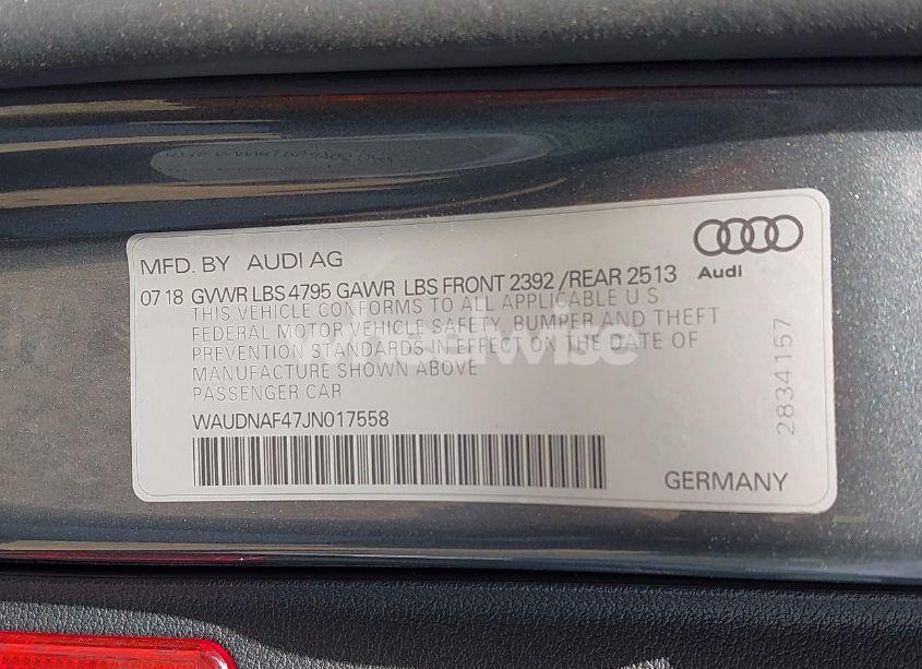 Photo 9 of 2018 Audi A4 2.0T PREMIUM/2.0T TECH PREMIUM (VIN WAUDNAF47JN017558)