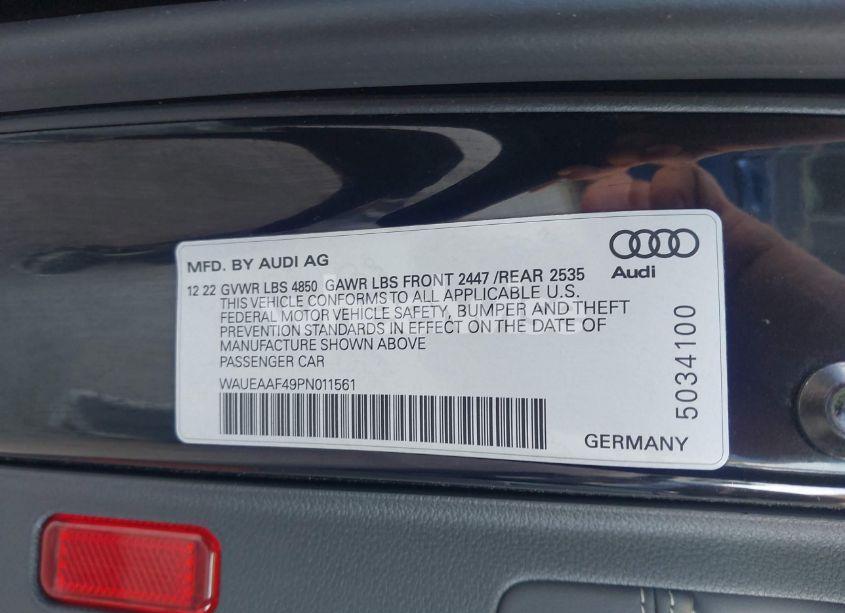 Photo 9 of 2023 Audi A4 PREMIUM PLUS 45 TFSI S LINE QUATTRO S TRONIC (VIN WAUEAAF49PN011561)