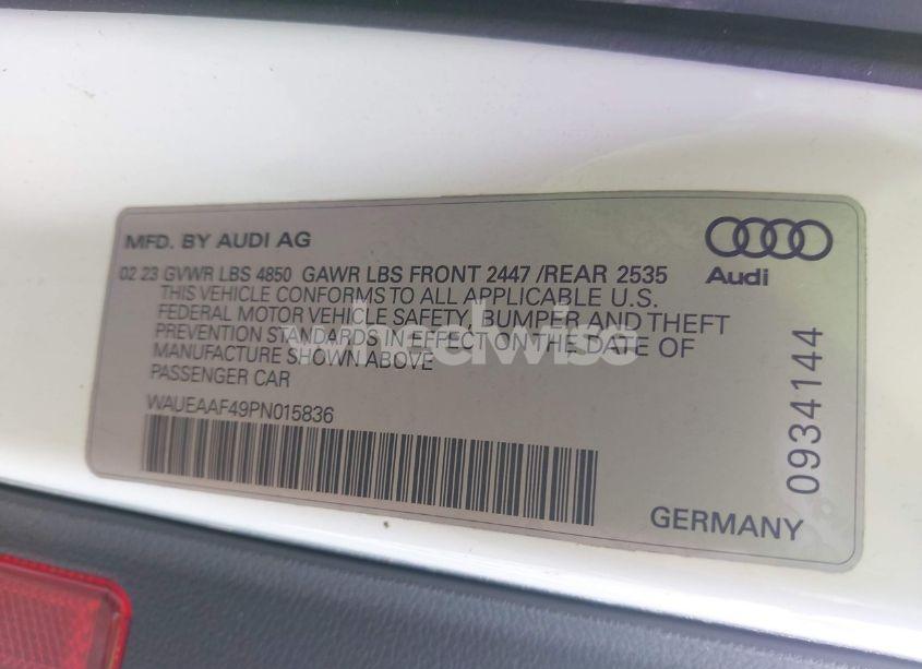Photo 9 of 2023 Audi A4 PREMIUM PLUS 45 TFSI S LINE QUATTRO S TRONIC (VIN WAUEAAF49PN015836)
