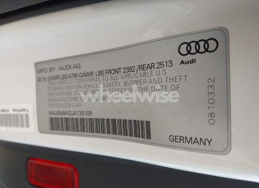 Photo 9 of 2018 Audi A4 2.0T PREMIUM/2.0T TECH PREMIUM (VIN WAUENAF42JA139109)