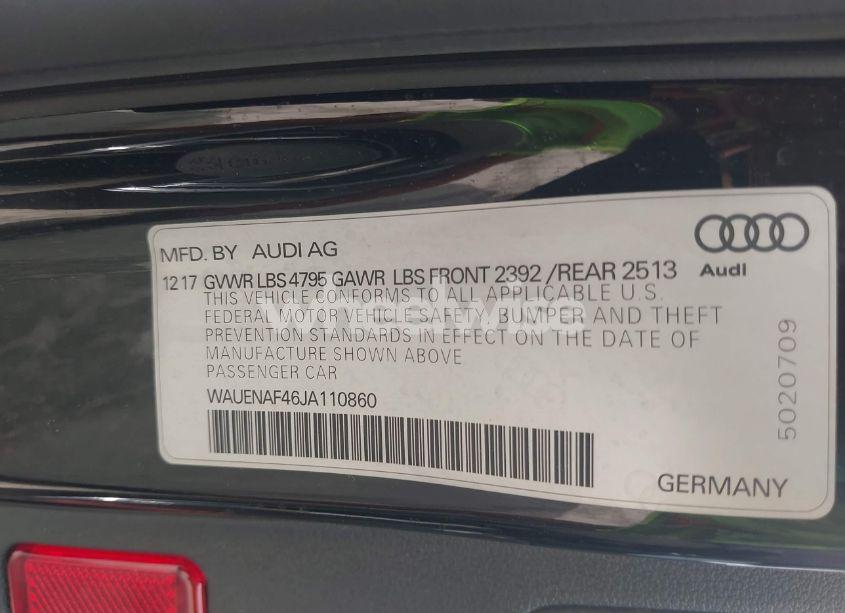 Photo 9 of 2018 Audi A4 2.0T PREMIUM/2.0T TECH PREMIUM (VIN WAUENAF46JA110860)