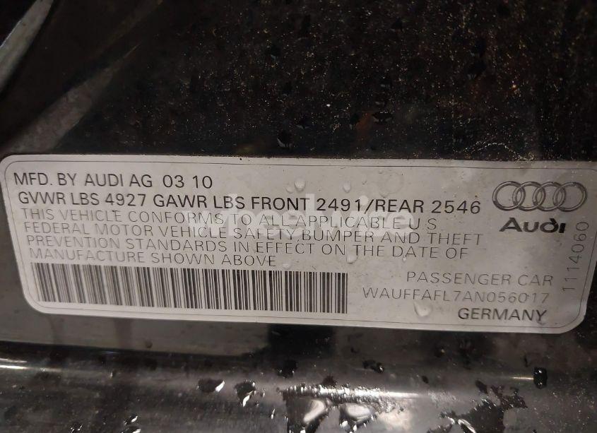 Photo 9 of 2010 Audi A4 2.0T PREMIUM (VIN WAUFFAFL7AN056017)