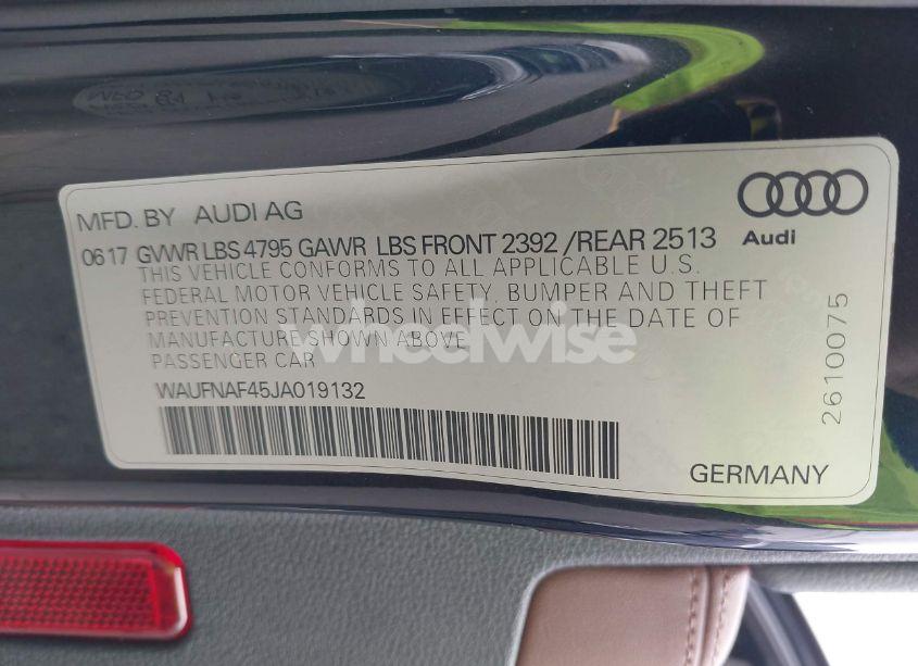 Photo 9 of 2018 Audi A4 2.0T PREMIUM (VIN WAUFNAF45JA019132)